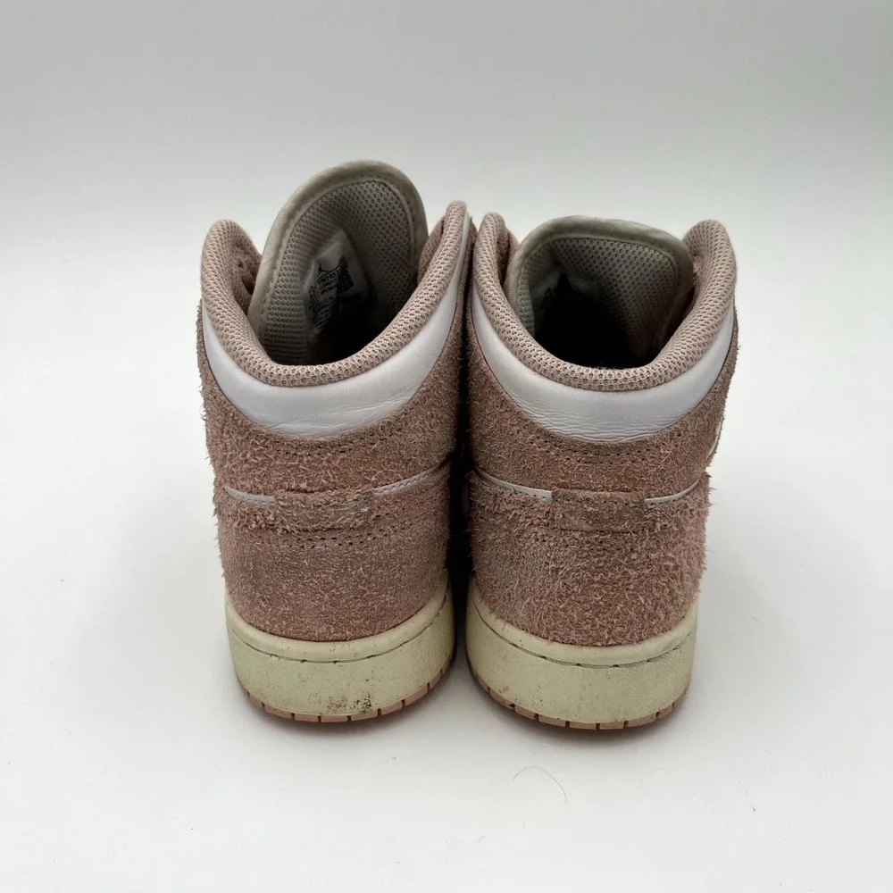 Nike Air Jordan 1 Mid SE GS FN7432-161 Girls 4.5 Sneaker Legend Pink Suede Shoes